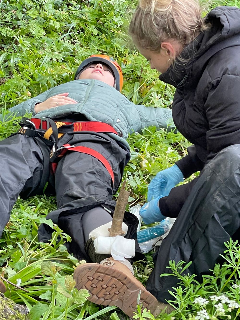 Outdoor first aid training in action
