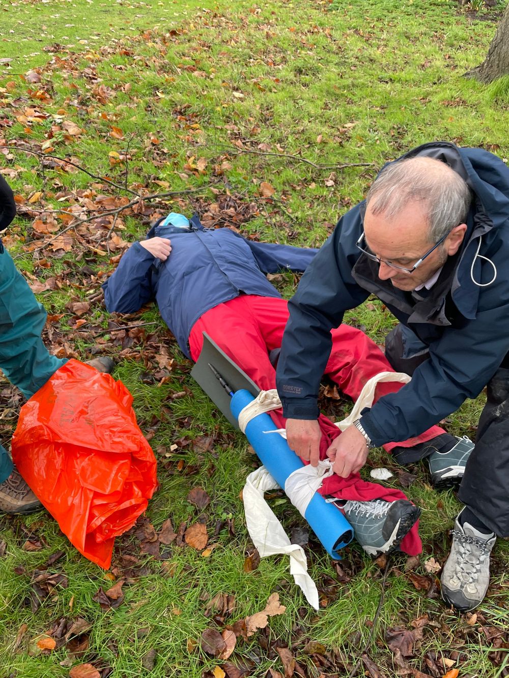 Outdoor first aid training in action