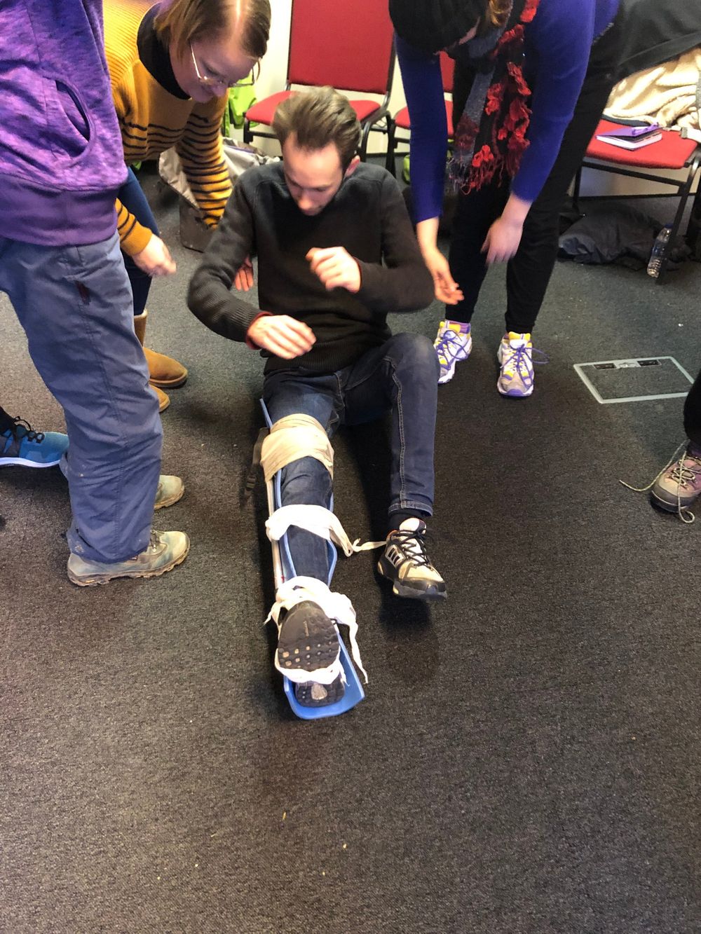 Outdoor first aid training in action